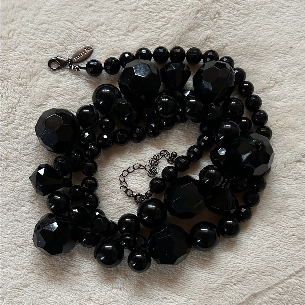 Mark Black Beaded Necklace
